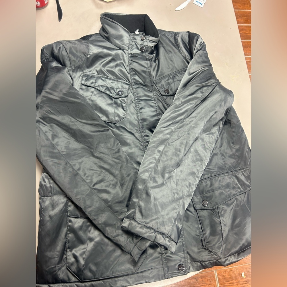 Polo Ralph Lauren Women's Silver Metallic Rain Jacket Size XL - Picture 6 of 6